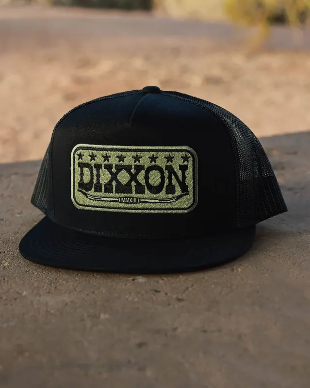Longhorn Flat Bill Trucker Snapback - O.D. Green & Black sold by Dixxon