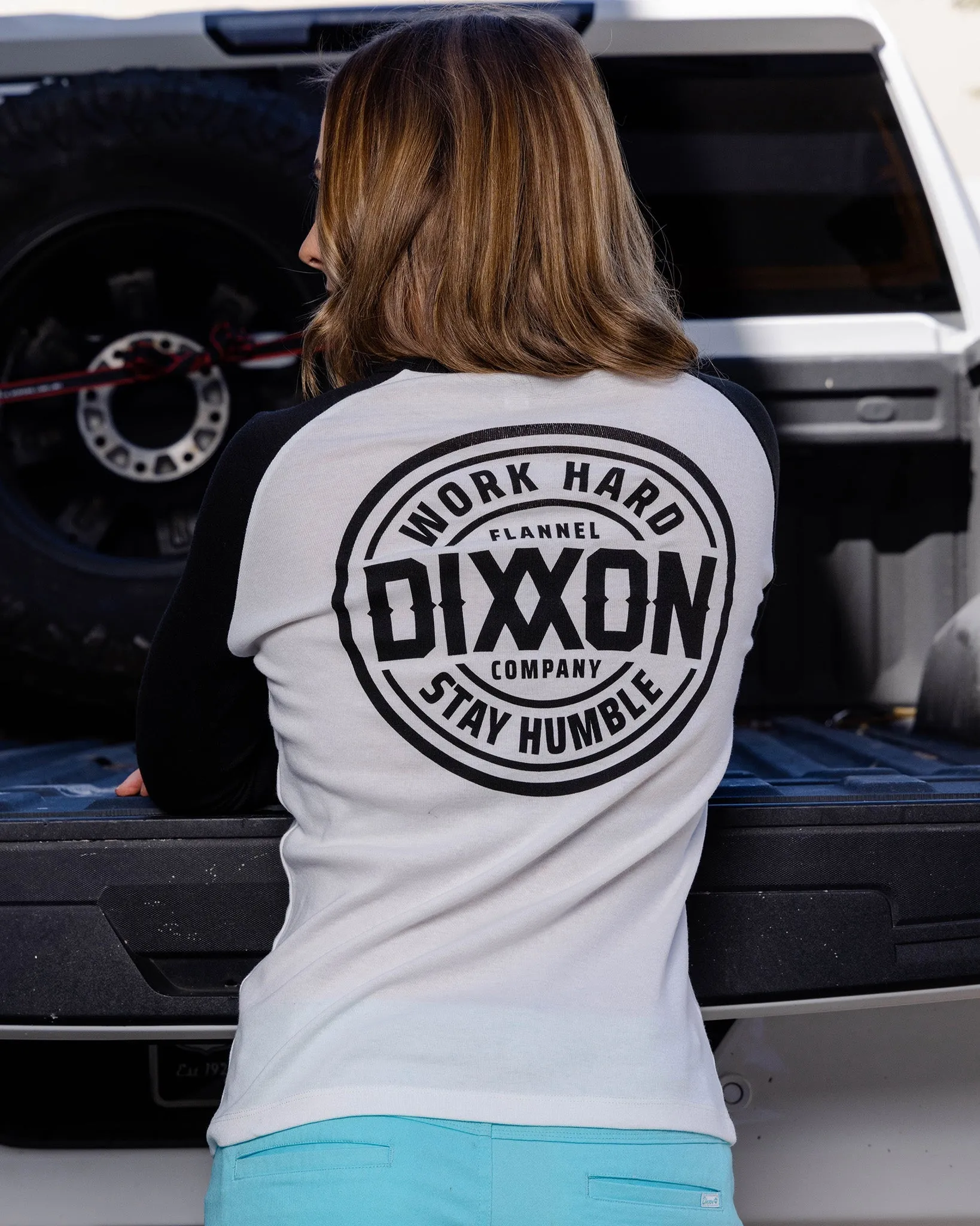 Women's Black Nuevo Corpo Raglan 3/4 Tee - White sold by Dixxon