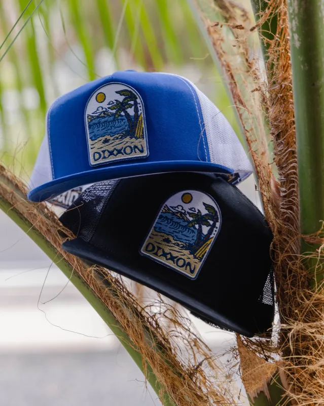 Seaside Flat Bill Trucker Snapback - Blue & Tan made by Dixxon