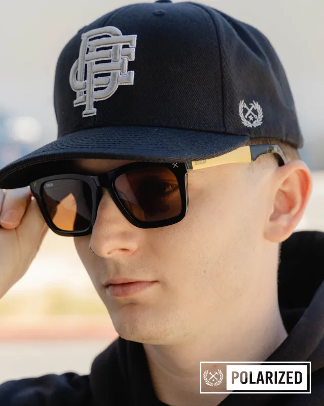 Anvil Metal Sunglasses - Brown & Bronze Polarized made by Dixxon