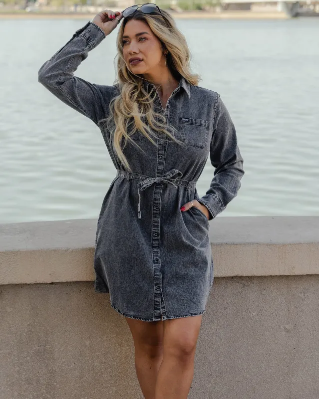 Black Washed Denim Dress sold by Dixxon