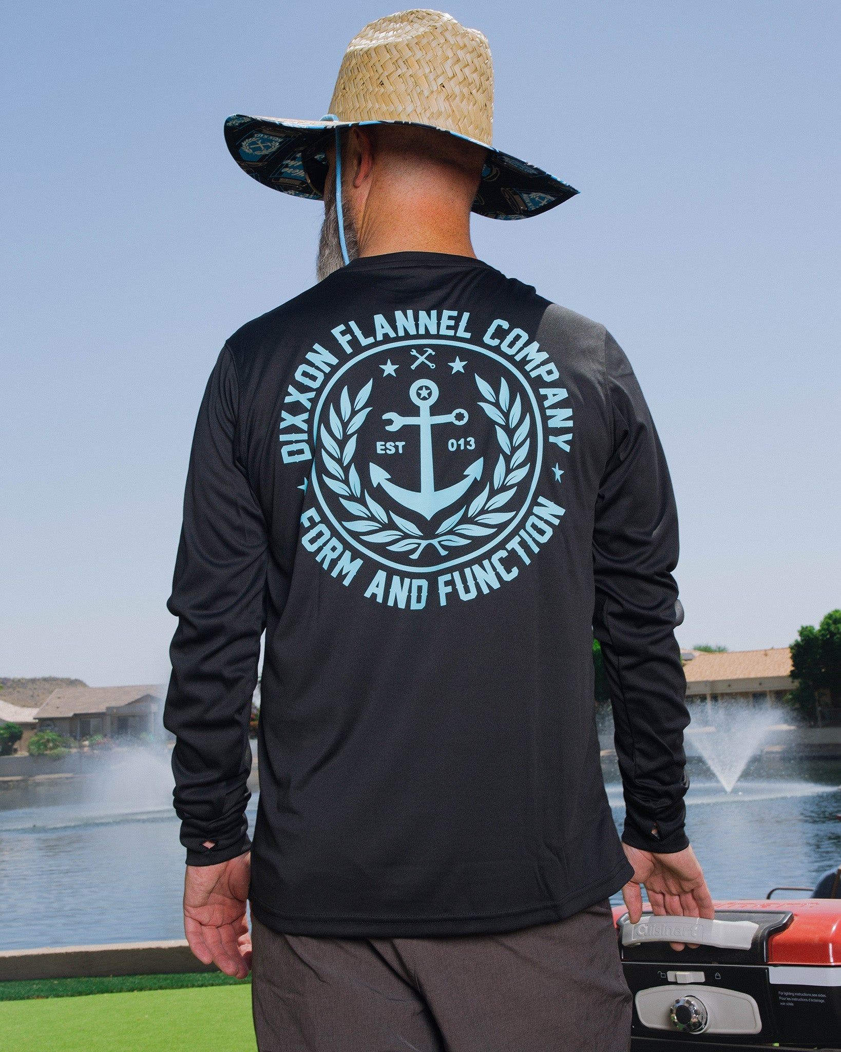 Salty Crest UV Long Sleeve T-Shirt - Black sold by Dixxon