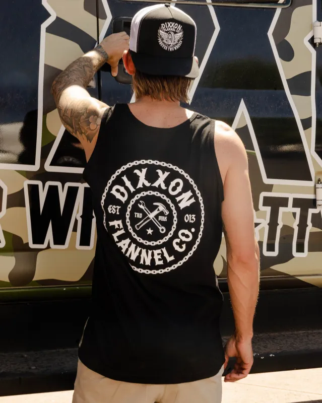 White Corpo Chain Badge Tank - Black sold by Dixxon