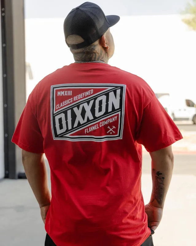 Black, Red, & White Classic Billboard T-Shirt - Red sold by Dixxon
