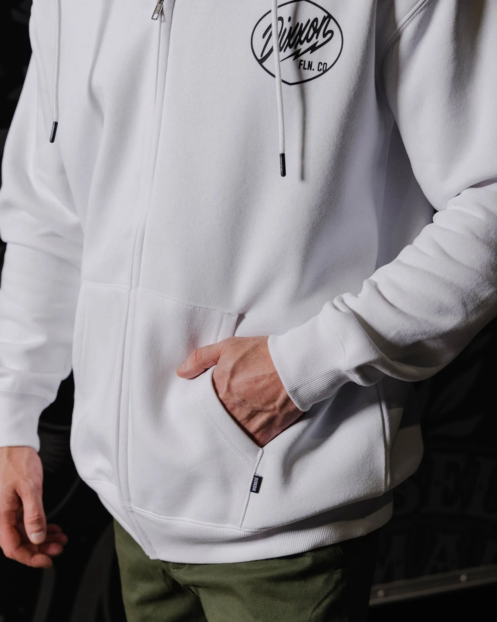 Black Esso Zip Up Hoodie - White sold by Dixxon product image thumbnail 3