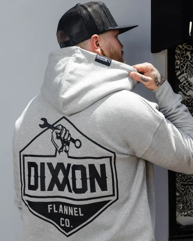 Black Working Class Logo Zip Up Hoodie - Heather Gray sold by Dixxon
