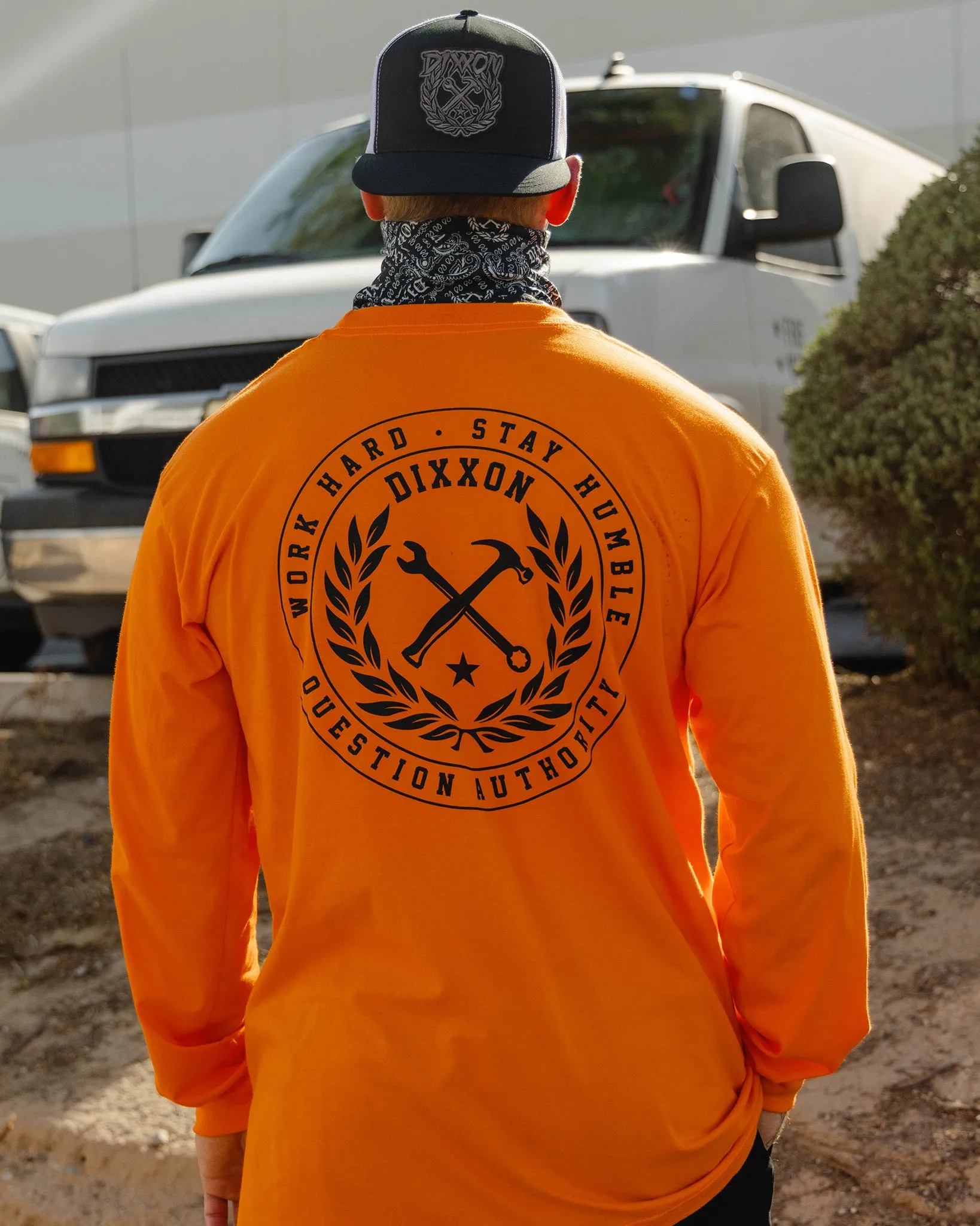 Crested Hi Vis Long Sleeve T-Shirt - Safety Orange sold by Dixxon product image thumbnail 2
