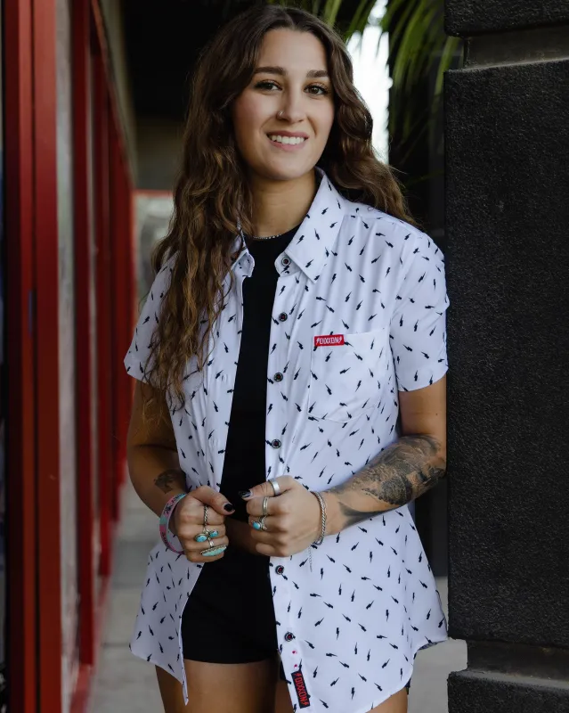 Women's Bolt Party Shirt - White made by Dixxon