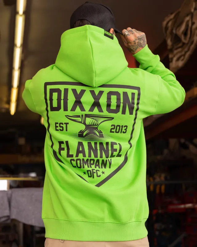 Black DFC Shield Zip Up Hoodie - Safety Green sold by Dixxon