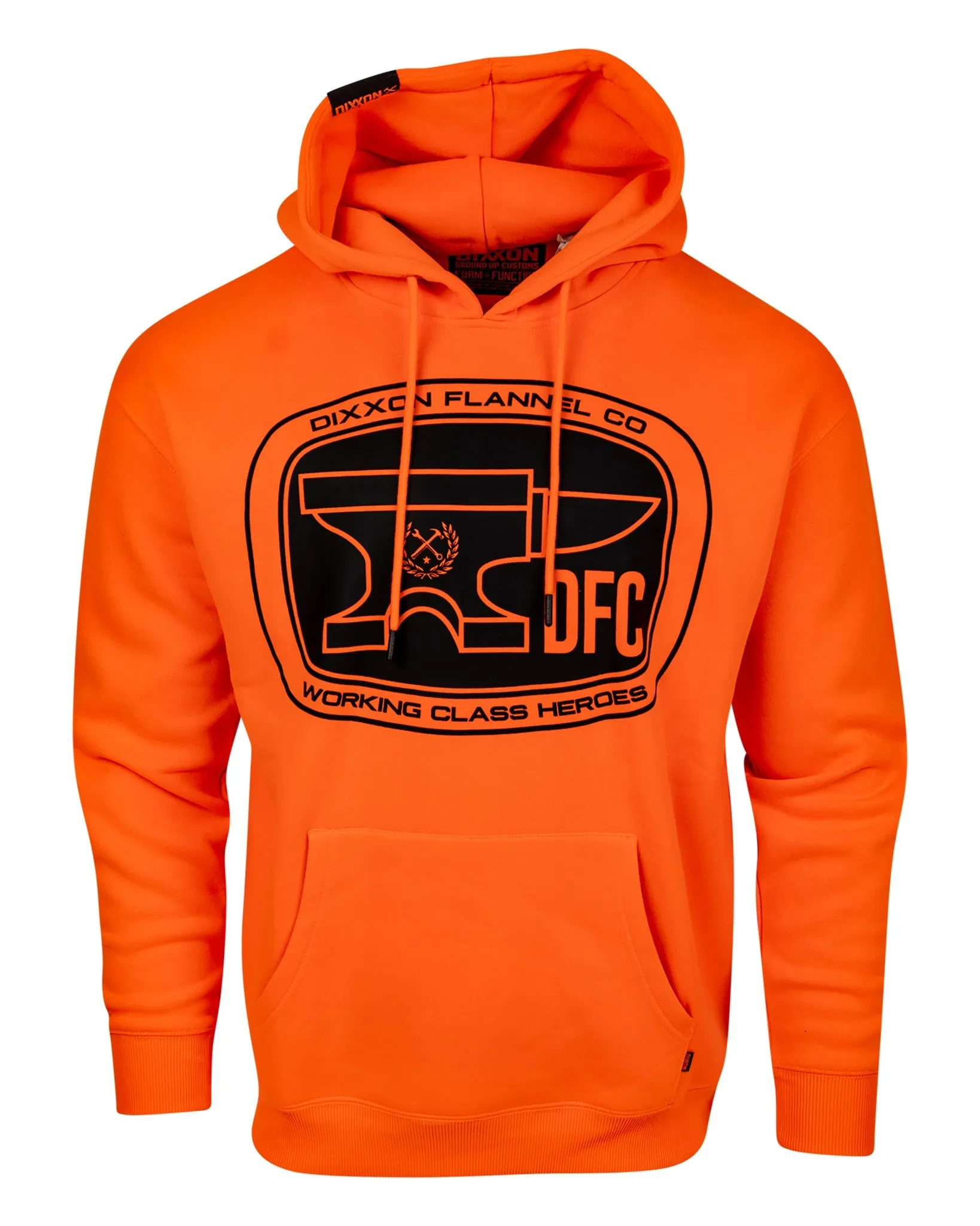 Black Checkpoint Pullover Hoodie - Safety Orange sold by Dixxon product image thumbnail 2