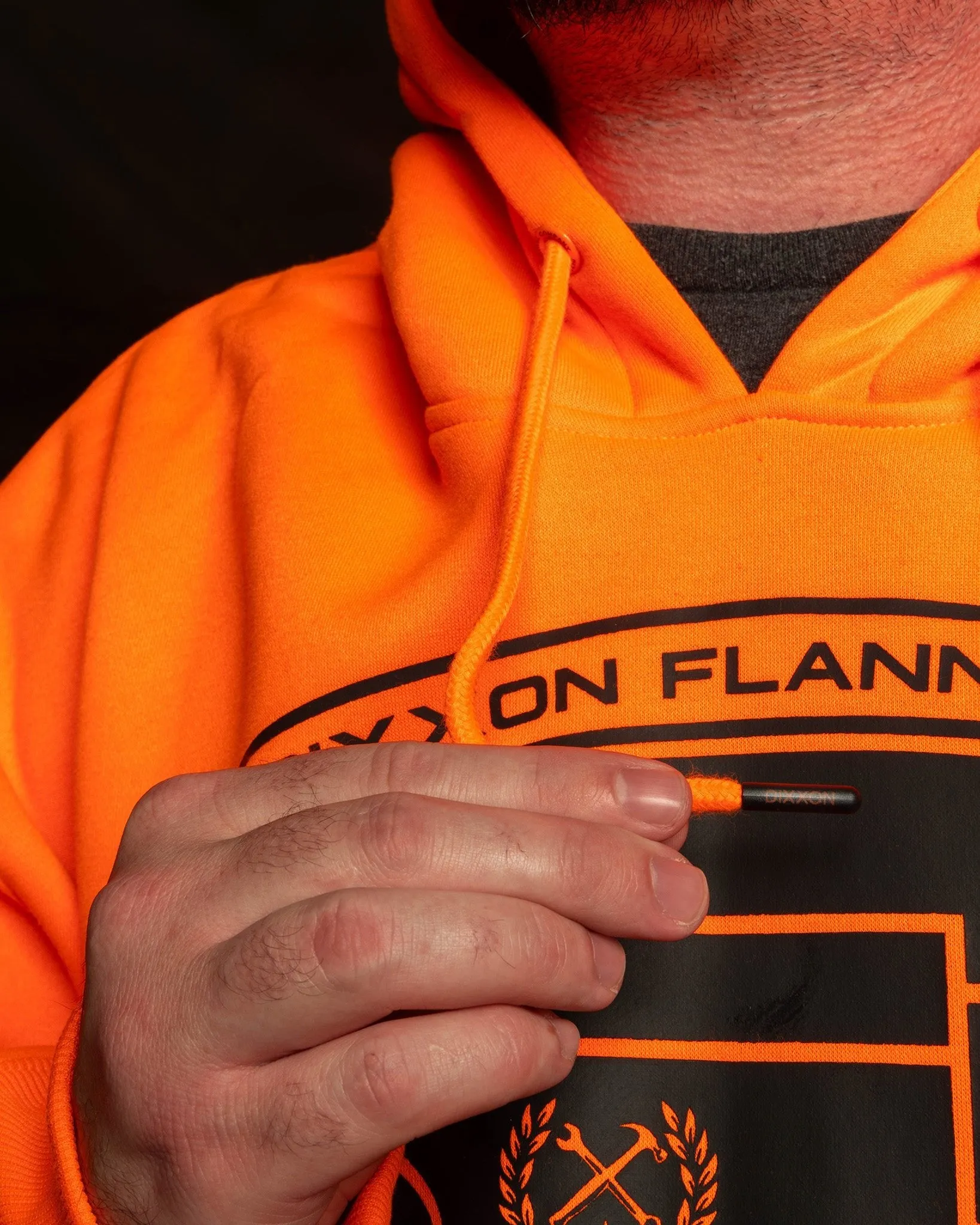 Black Checkpoint Pullover Hoodie - Safety Orange sold by Dixxon product image thumbnail 4