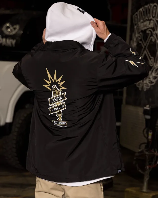 White & Gold Ignite Coaches Jacket - Black sold by Dixxon