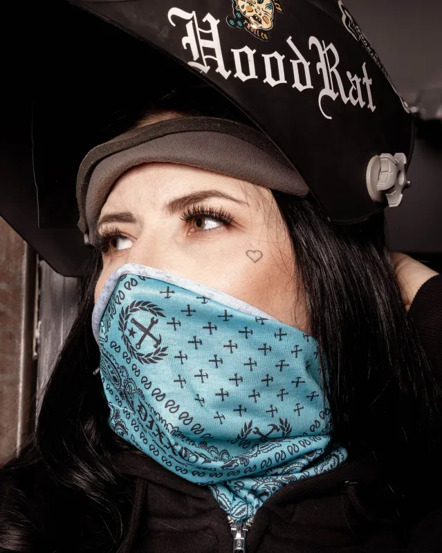 Bandana Neck Gaiter - Tiffany & Black sold by Dixxon