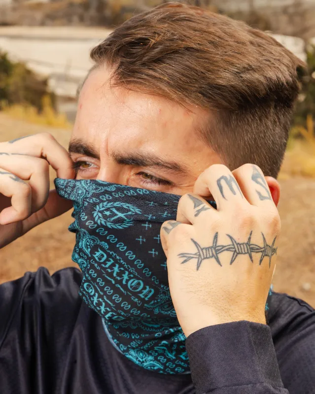Bandana Neck Gaiter - Black & Tiffany sold by Dixxon