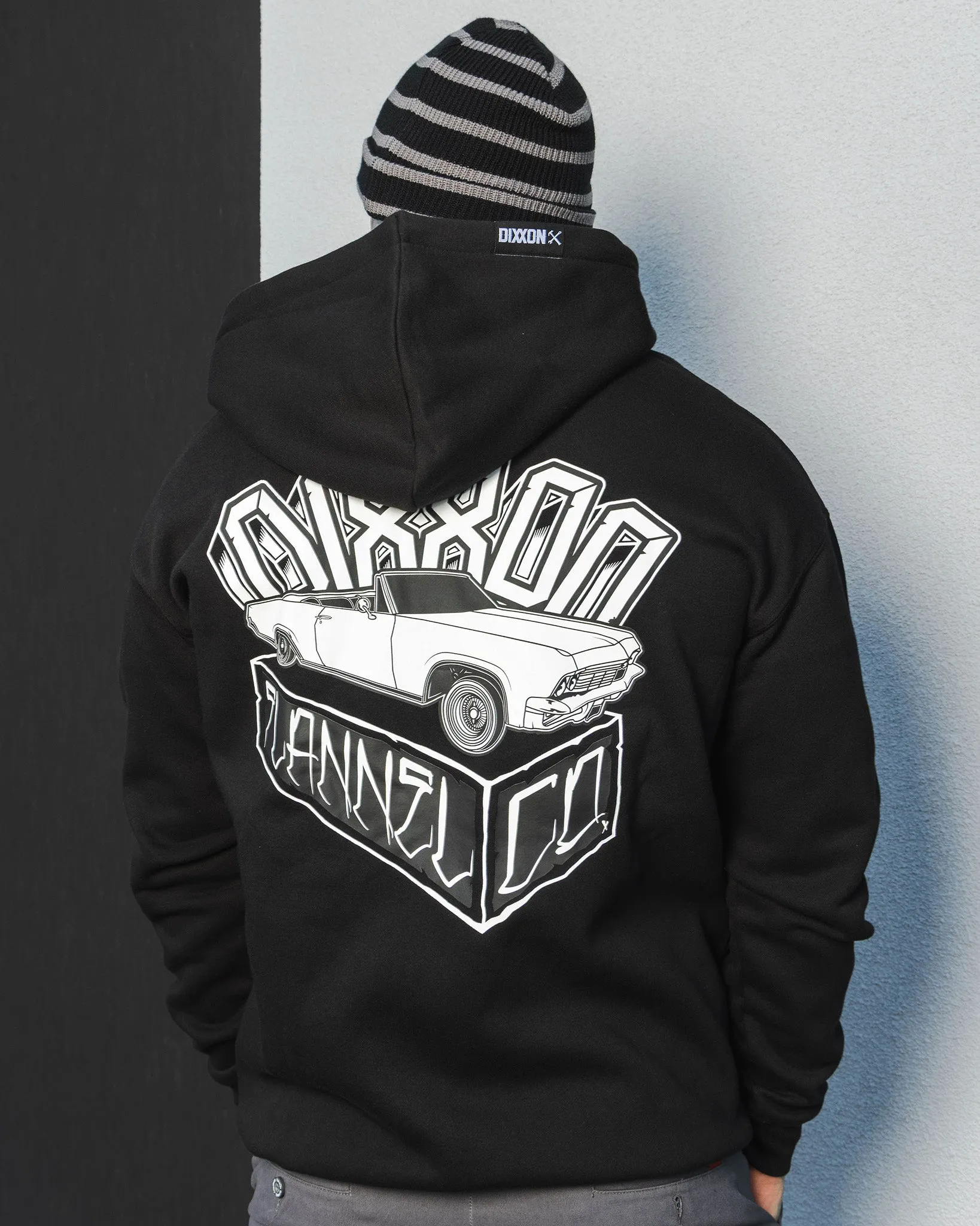 White Block Zip Up Hoodie - Black sold by Dixxon