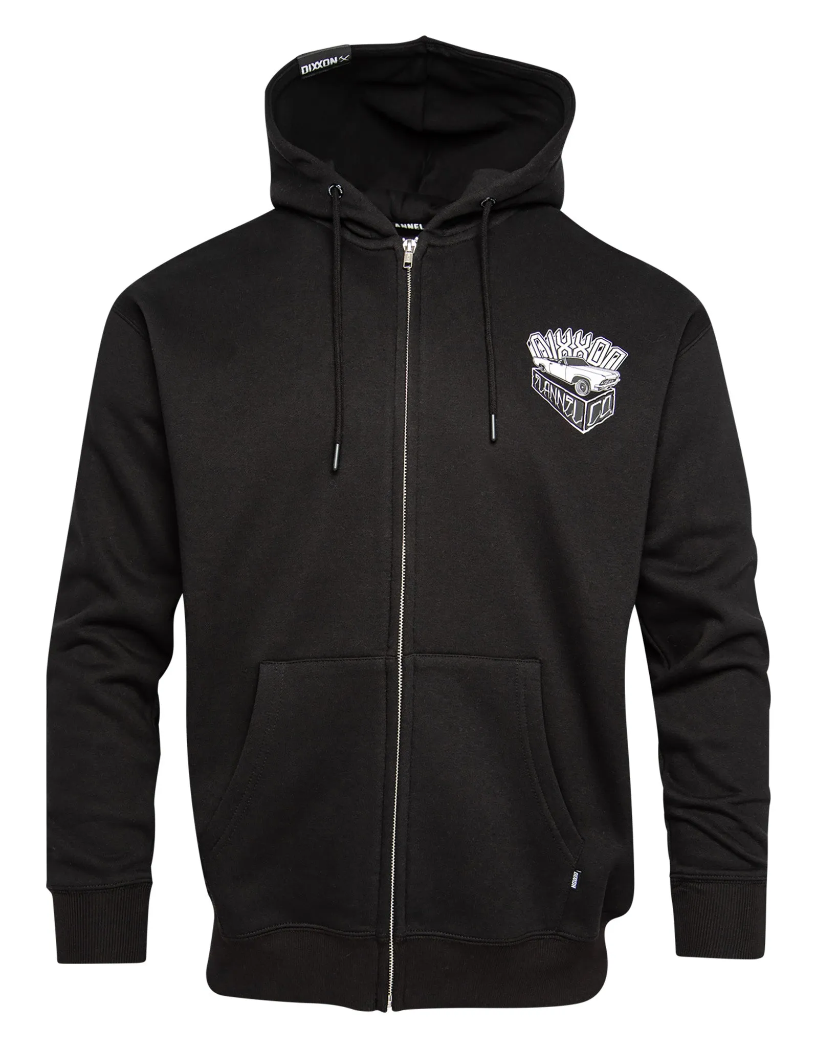White Block Zip Up Hoodie - Black sold by Dixxon product image thumbnail 3