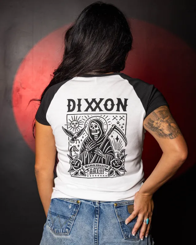 Women's Tarot Raglan Tee - White & Black sold by Dixxon