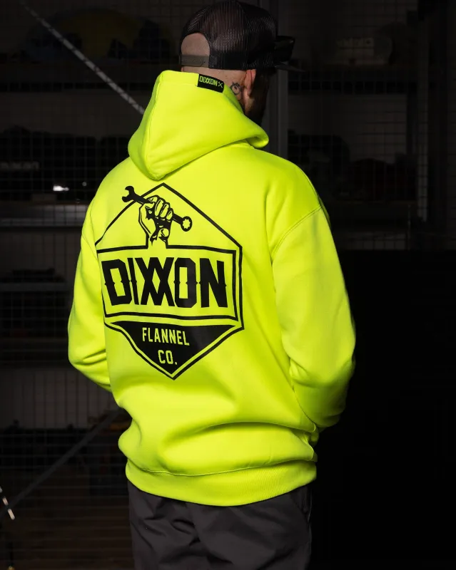 Black Working Class Logo Zip Up Hoodie - Safety Yellow sold by Dixxon