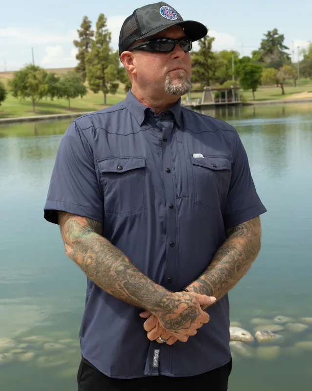 Outdoorsman Performance Short Sleeve - Navy sold by Dixxon