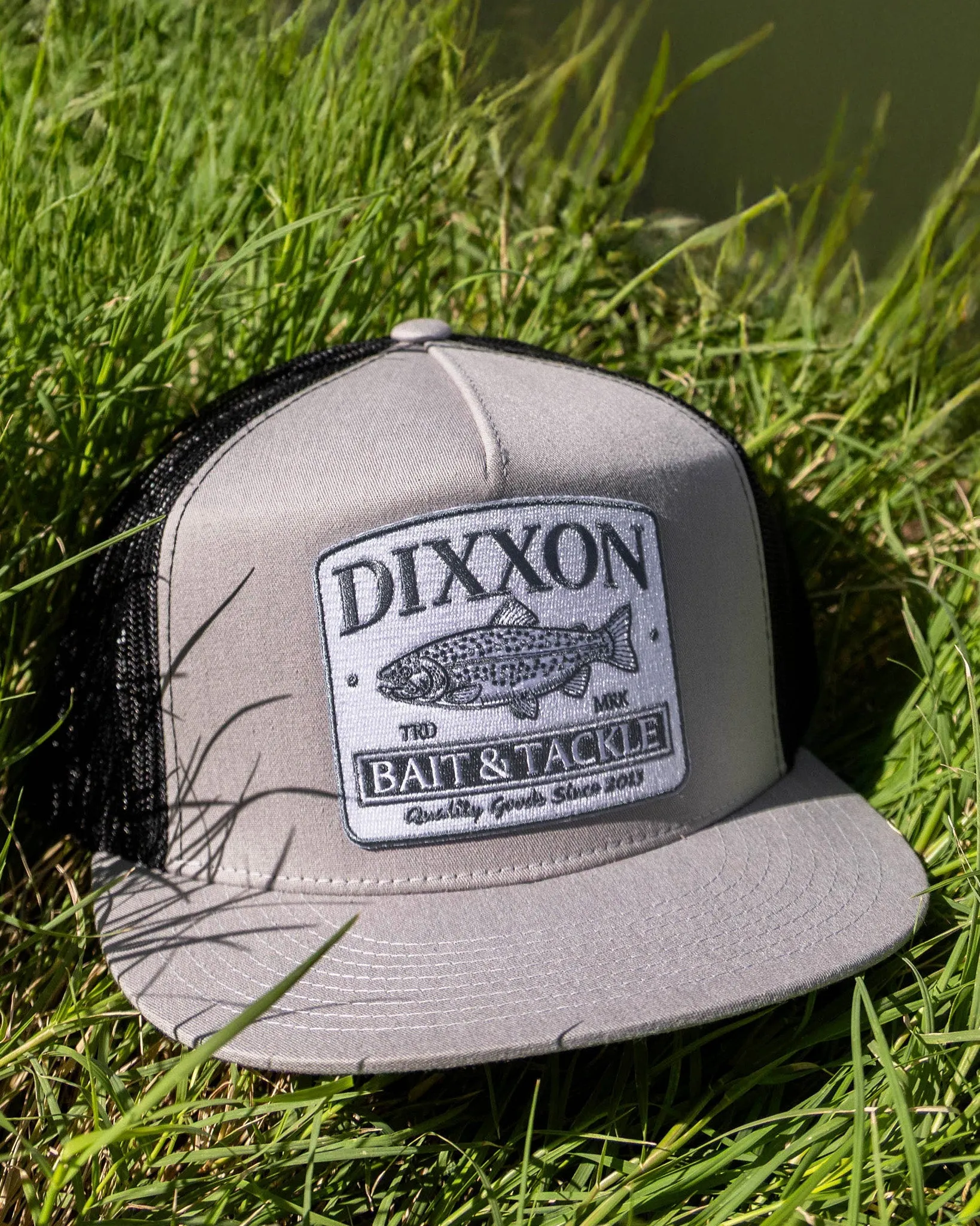 Bait & Tackle Flat Bill Trucker Snapback - White & Slate sold by Dixxon product image thumbnail 3