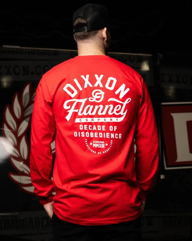 Pastime Long Sleeve T-Shirt - Red sold by Dixxon