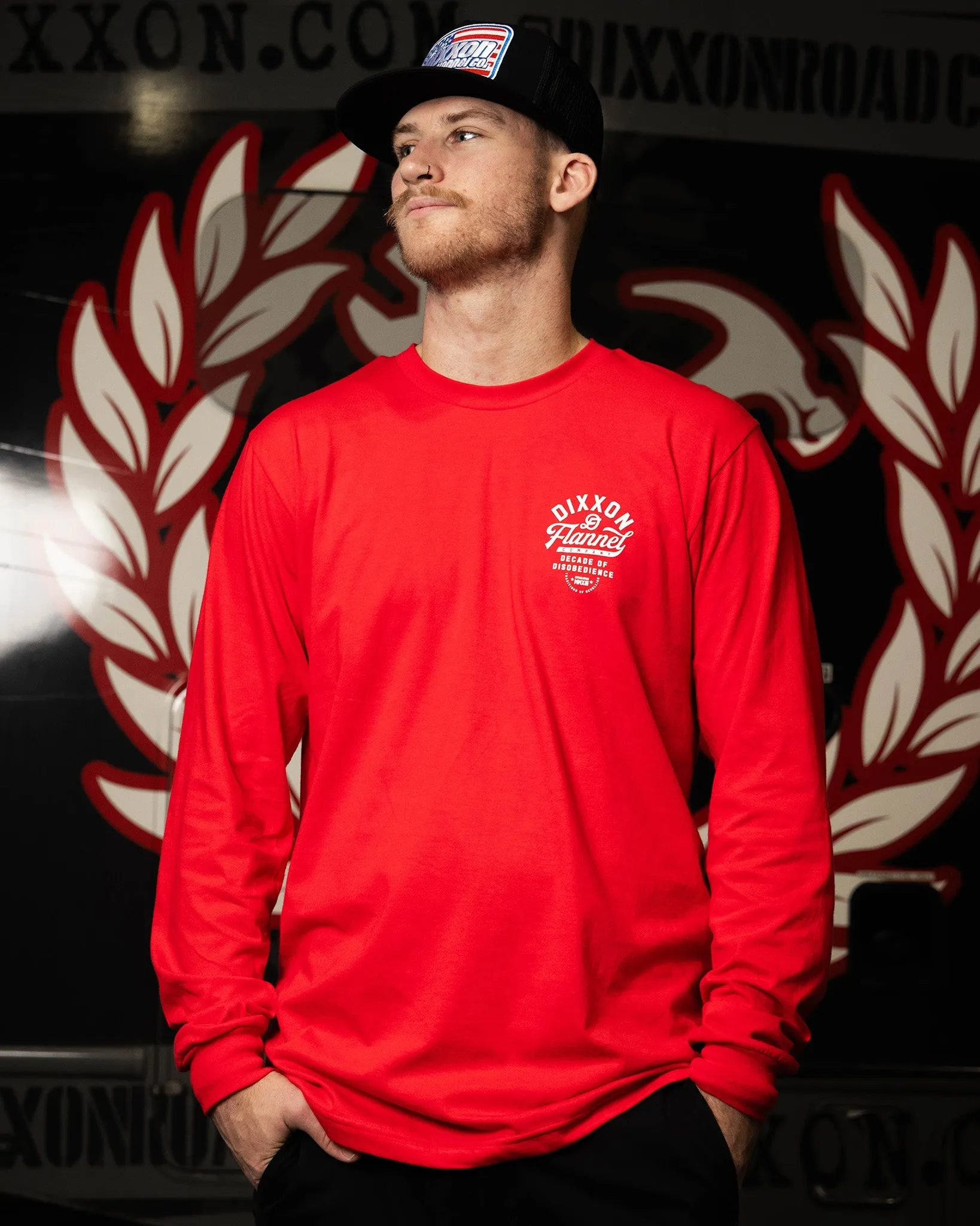 Pastime Long Sleeve T-Shirt - Red sold by Dixxon product image thumbnail 2