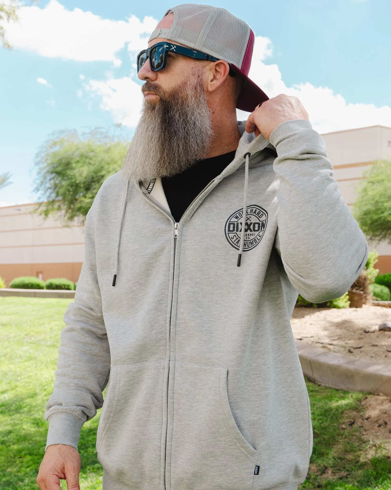 Black Corpo Zip Up Hoodie - Heather Gray sold by Dixxon product image thumbnail 2