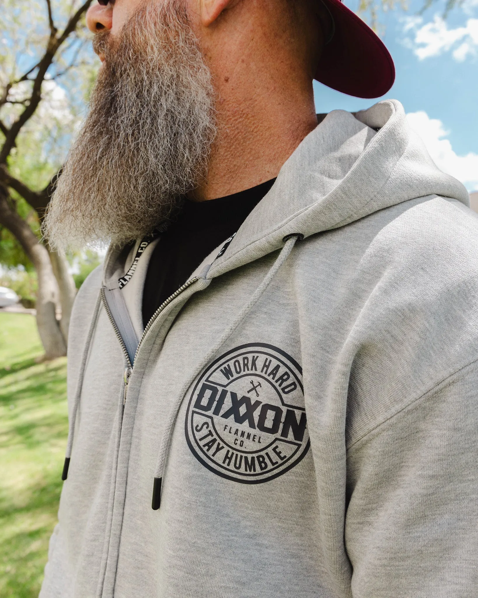 Black Corpo Zip Up Hoodie - Heather Gray sold by Dixxon product image thumbnail 3