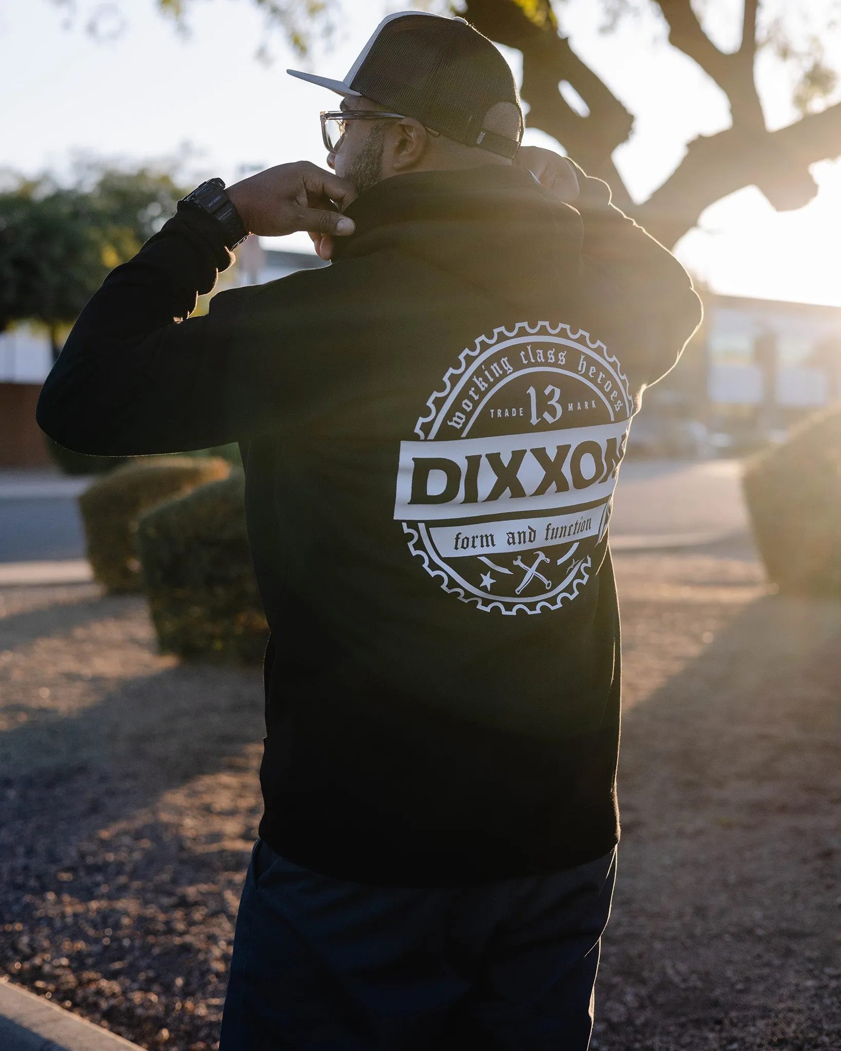 White Working Class Gear Pullover Hoodie - Black sold by Dixxon