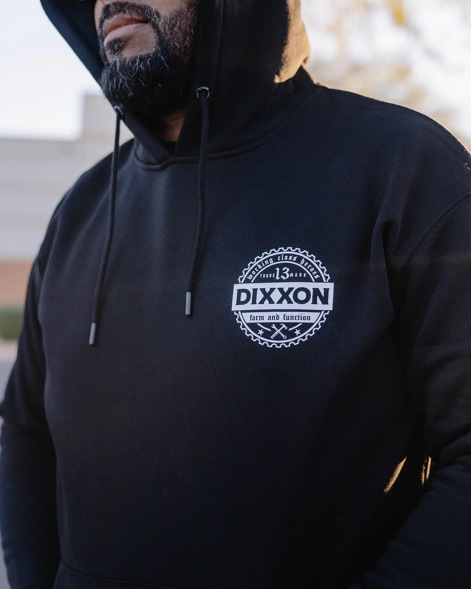 White Working Class Gear Pullover Hoodie - Black sold by Dixxon product image thumbnail 5