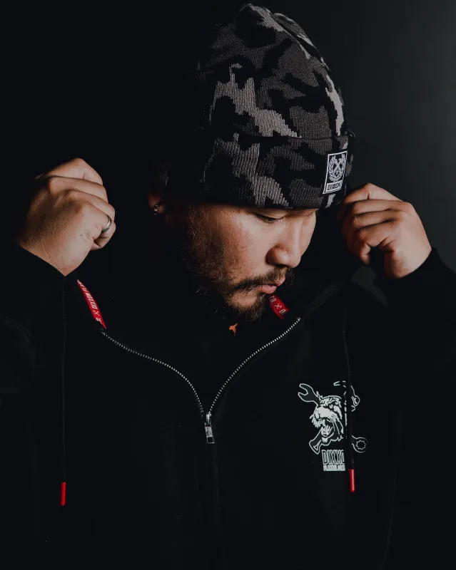 Ribbed Beanie - Black Camo sold by Dixxon