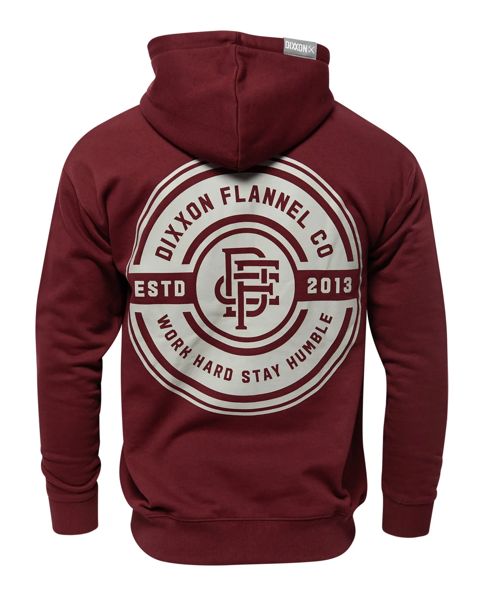 Gray Work Hard Badge Zip Up - Maroon sold by Dixxon product image thumbnail 2