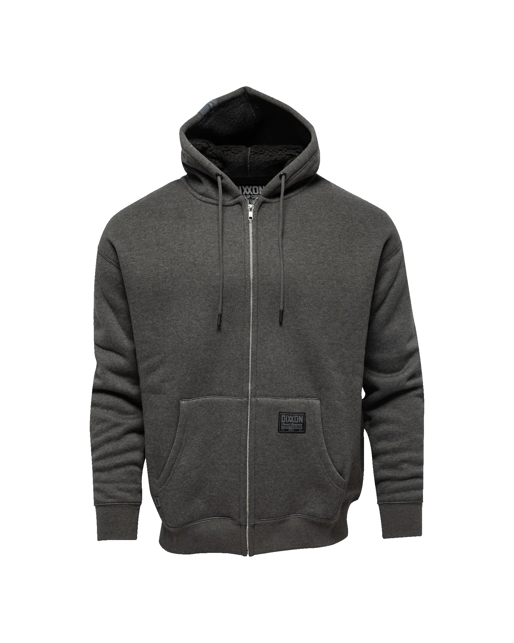 Sherpa Lined Zip Up Hoodie - Heather Charcoal sold by Dixxon product image thumbnail 3