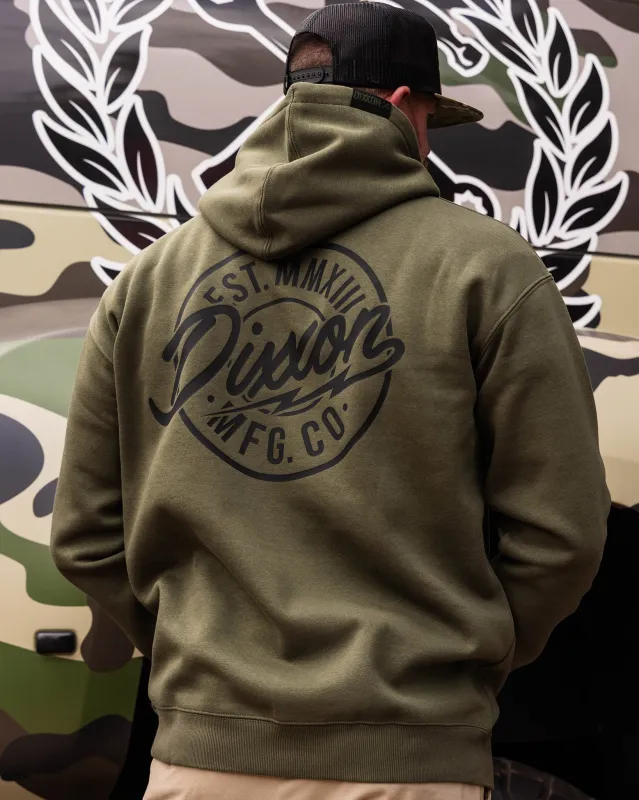 Black MFG Pullover Hoodie - O.D. Green sold by Dixxon