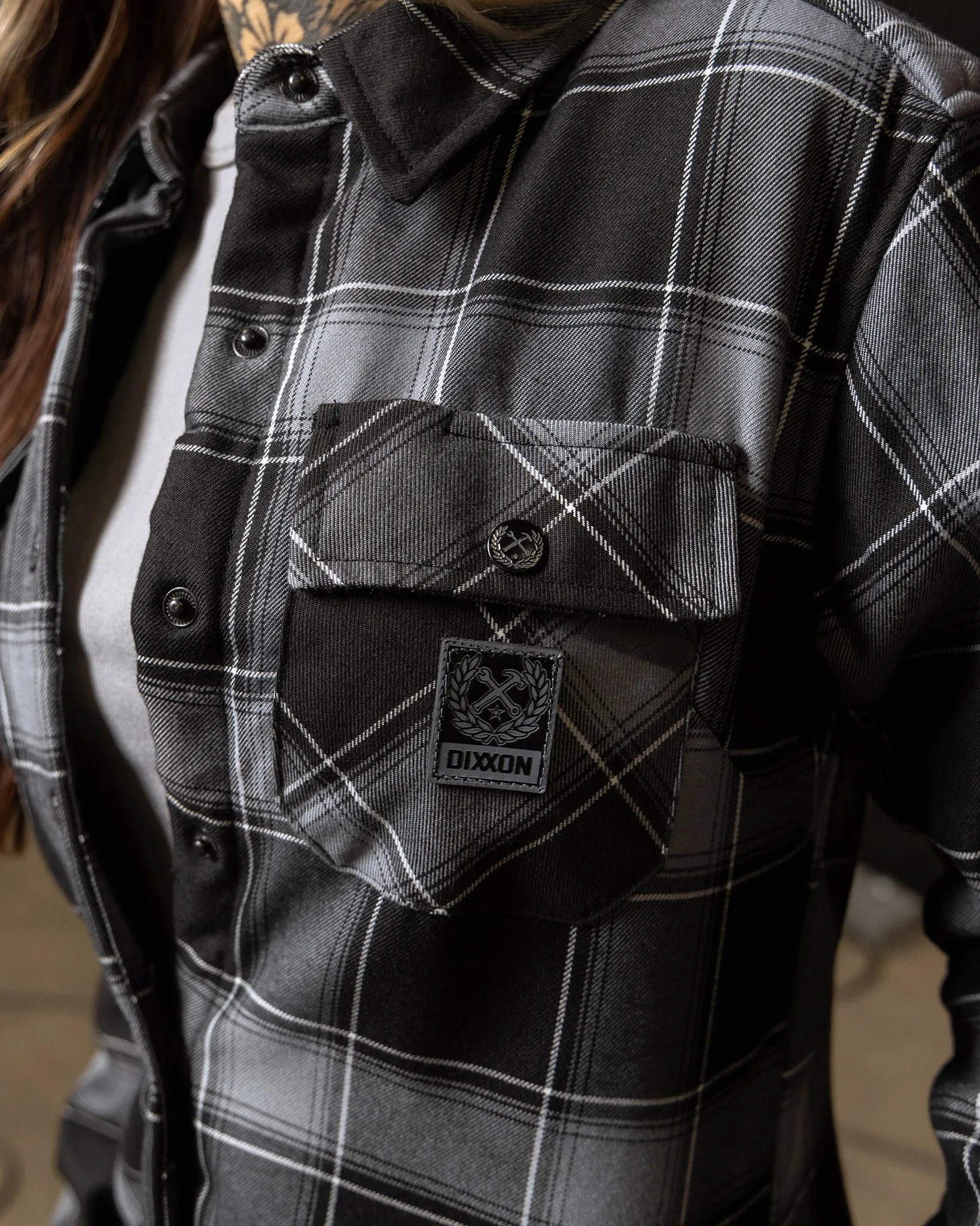 Women's The Graveyard Sherpa Lined Flannel Jacket sold by Dixxon product image thumbnail 5