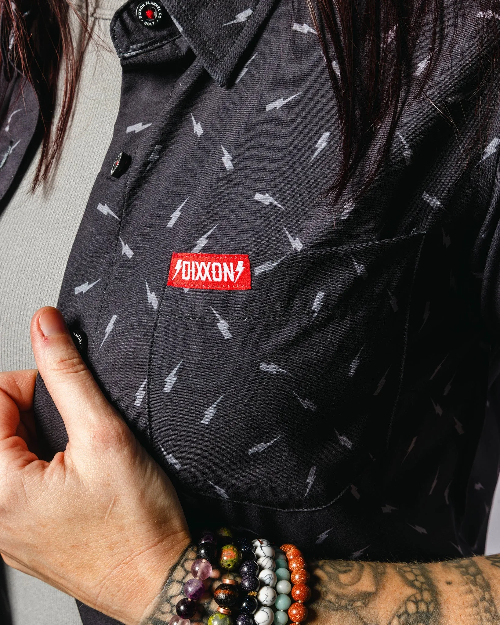 Women's Bolt Party Shirt - Black & Gray sold by Dixxon product image thumbnail 4