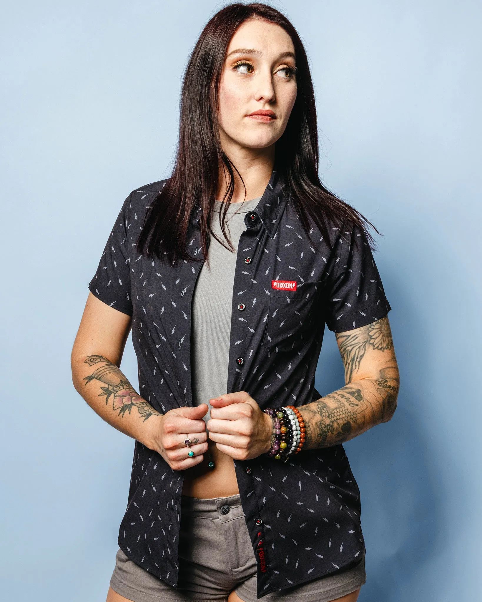 Women's Bolt Party Shirt - Black & Gray sold by Dixxon