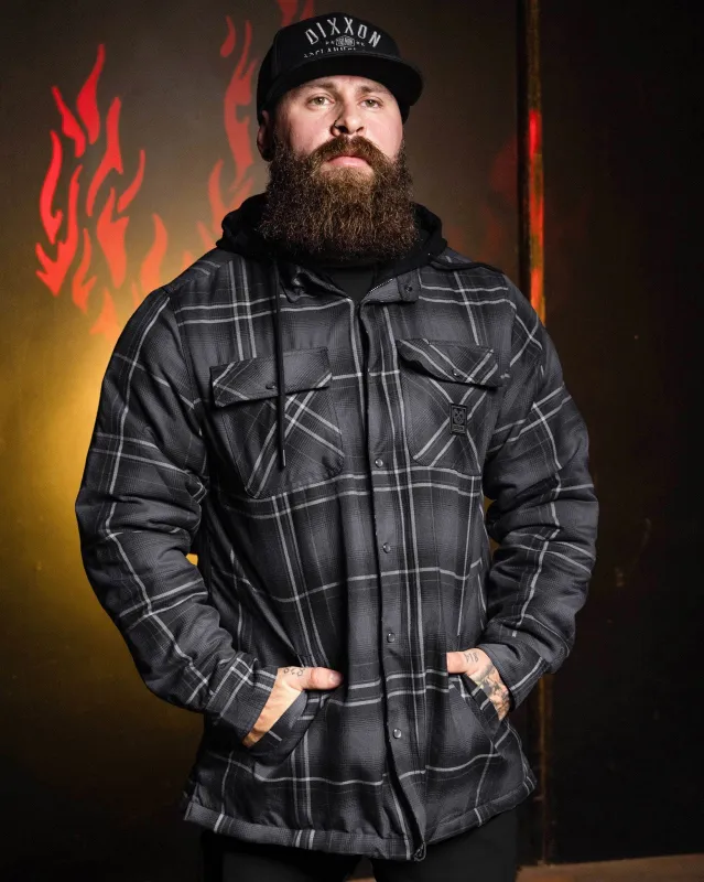 The Ritual Hooded Flannel Jacket sold by Dixxon