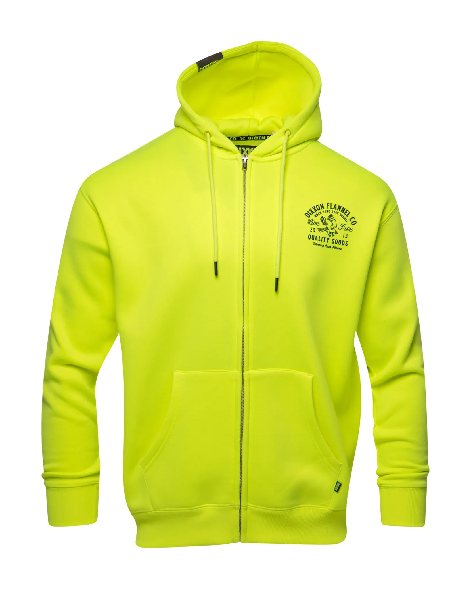 Black Quality Goods Zip Up Hoodie - Safety Yellow sold by Dixxon product image thumbnail 3