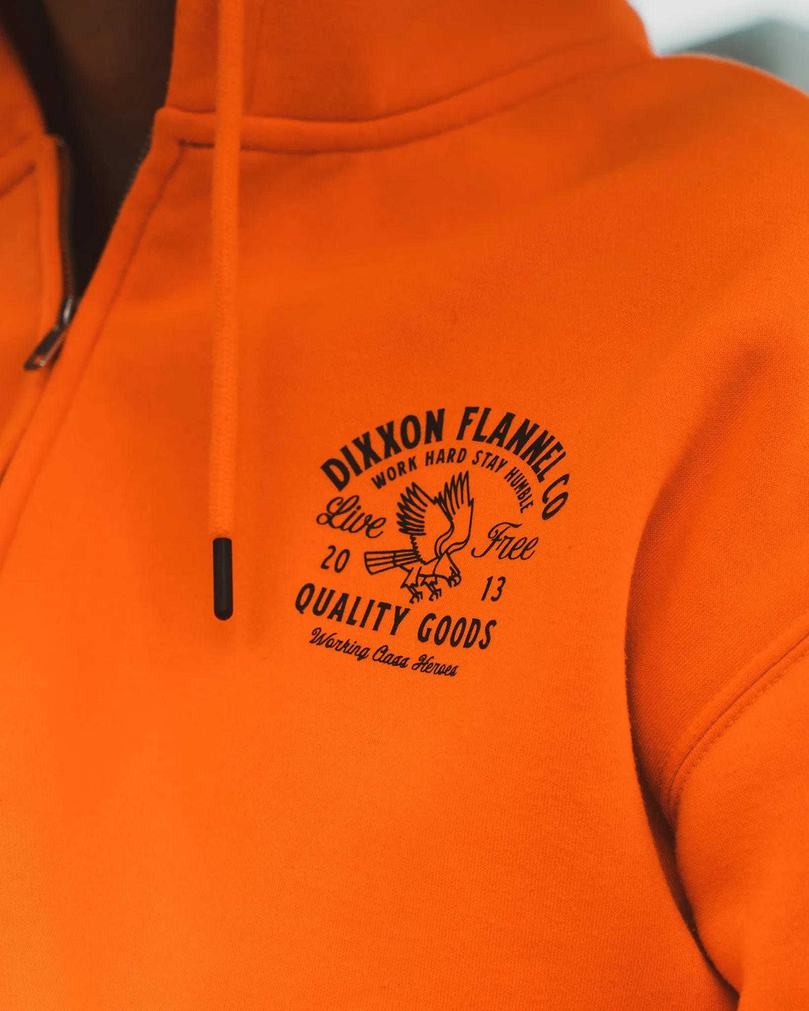 Black Quality Goods Zip Up Hoodie - Safety Orange sold by Dixxon product image thumbnail 4