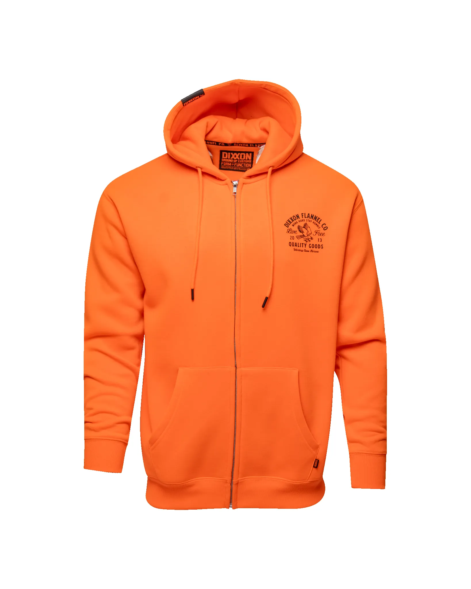 Black Quality Goods Zip Up Hoodie - Safety Orange sold by Dixxon product image thumbnail 2