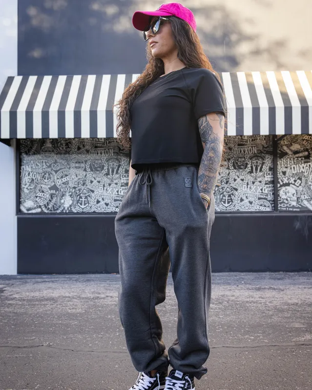 Women's Pocket Sweatpants - Heather Charcoal sold by Dixxon