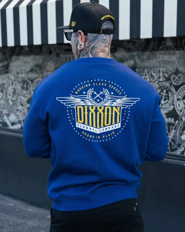 White & Gold Sealed Crewneck Sweatshirt - Royal Blue made by Dixxon
