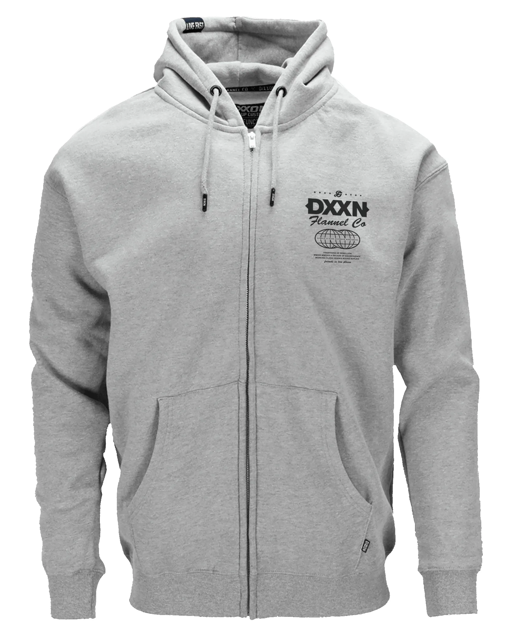 Black Tech Zip Up Hoodie - Heathered Gray sold by Dixxon product image thumbnail 3