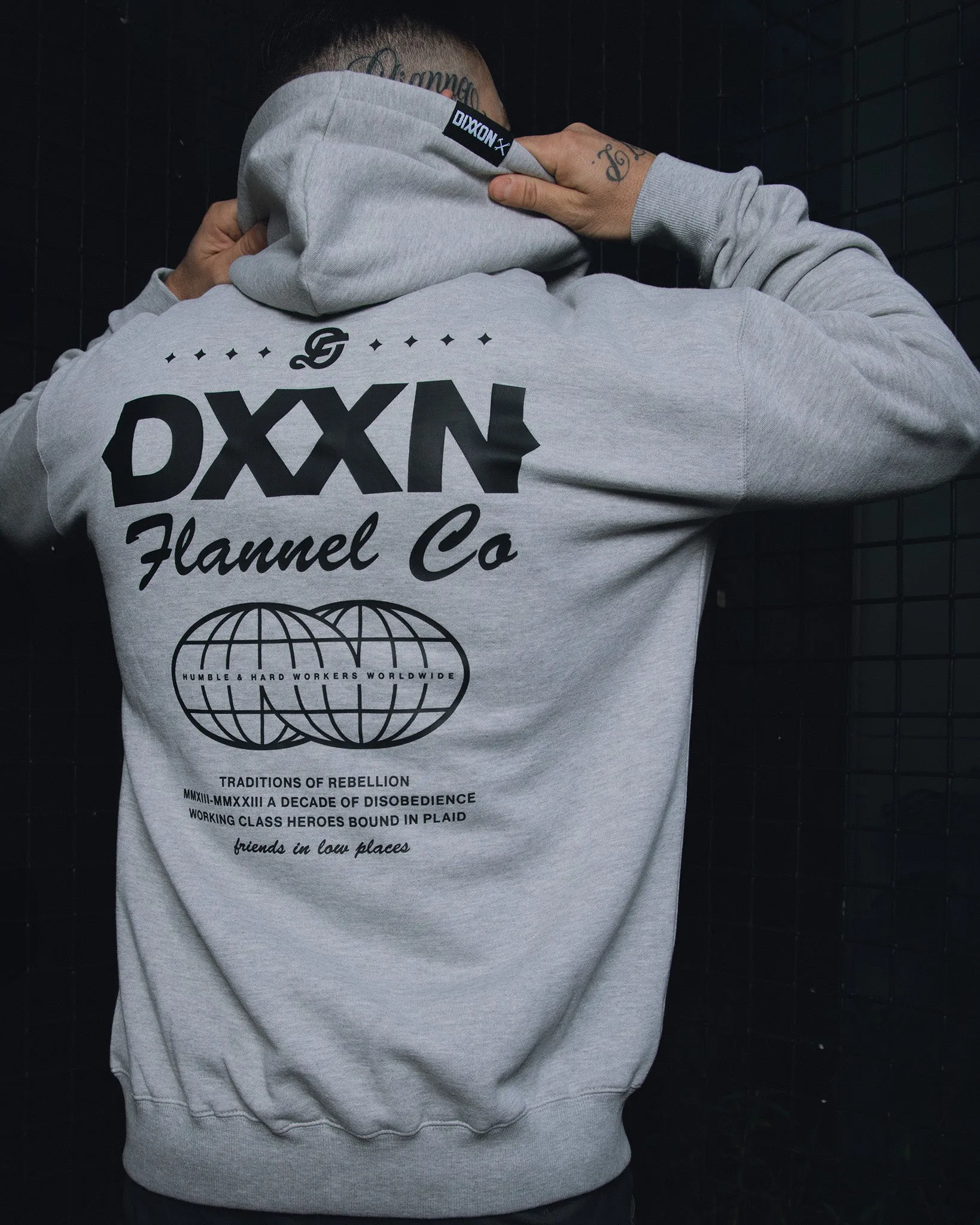 Black Tech Zip Up Hoodie - Heathered Gray sold by Dixxon