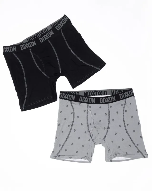 Insignia Cotton Stretch 2pk Boxer Briefs - Gray & Black made by Dixxon