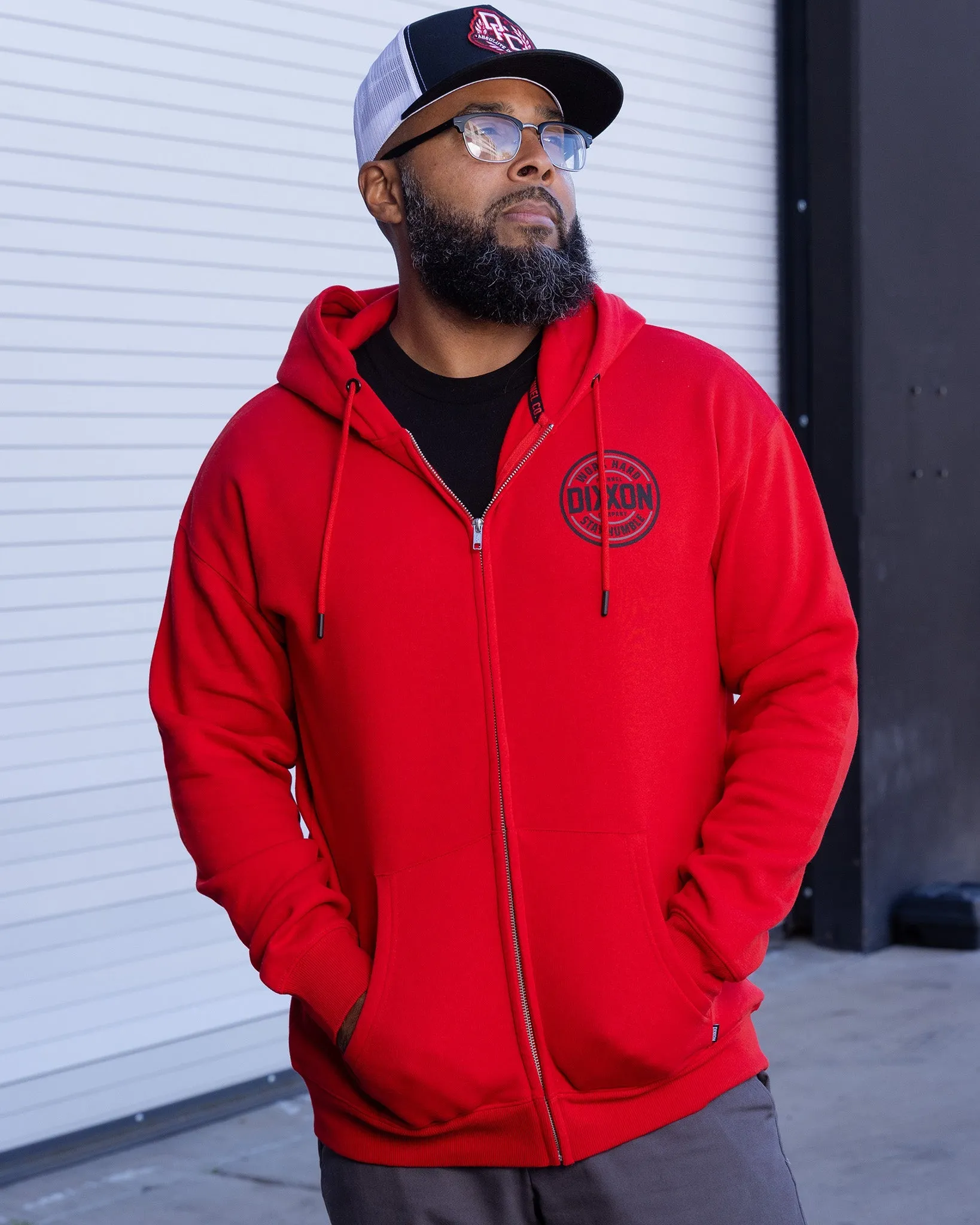 Black & Gray Nuevo Corpo Zip Up Hoodie - Red sold by Dixxon product image thumbnail 2