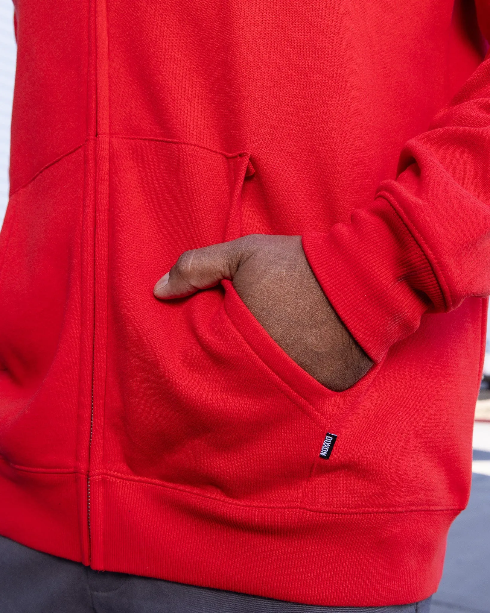 Black & Gray Nuevo Corpo Zip Up Hoodie - Red sold by Dixxon product image thumbnail 3