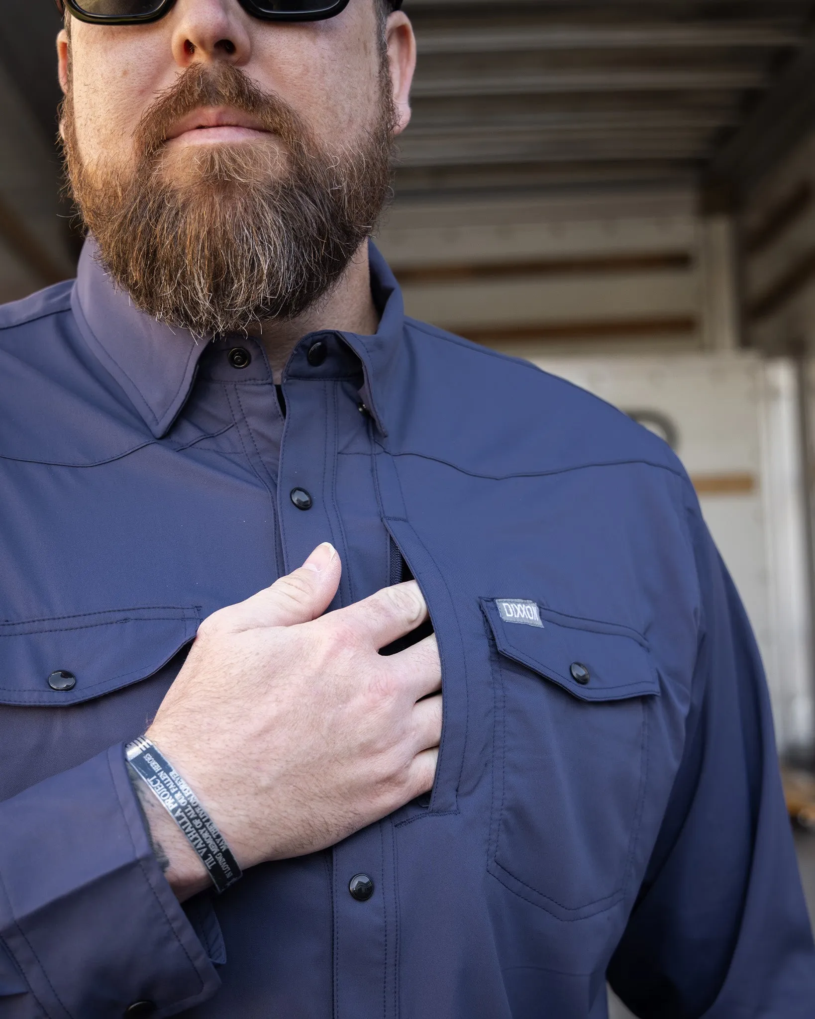 Outdoorsman Performance Long Sleeve - Navy sold by Dixxon product image thumbnail 2