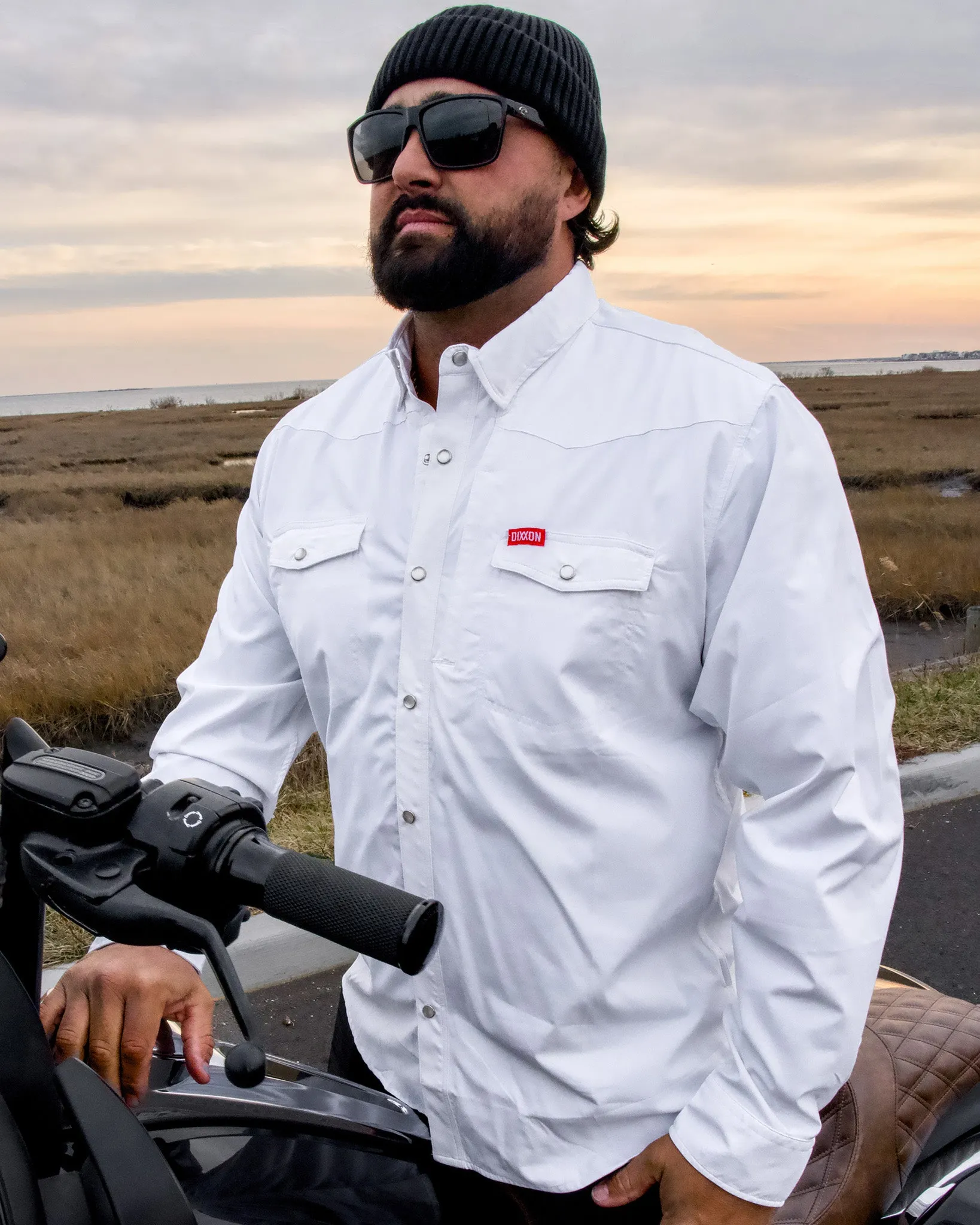 Outdoorsman Performance Long Sleeve - White sold by Dixxon